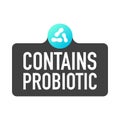 Probiotics icon. Contains probiotics badge logo. Vector illustration. Royalty Free Stock Photo