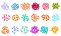 Probiotics icons set, cartoon style