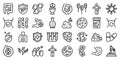 Probiotics icons set, outline style