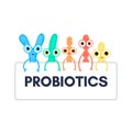 Probiotics. Bifidobacterium, lactobacillus, streptococcus thermophilus, lactococcus, propionibacterium Royalty Free Stock Photo