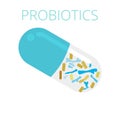Probiotics Lactobacilli and Bifidobacterium in capsules Royalty Free Stock Photo