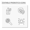 Probiotics line icons set