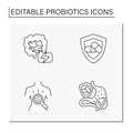 Probiotics line icons set