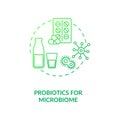 Probiotics for microbiome concept icon