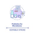 Probiotics for microbiome concept icon