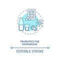 Probiotics for microbiome concept icon