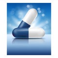 Probiotics Pills Creative Promotion Banner Vector Illustration