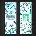 Probiotics, prebiotics vertical banners Royalty Free Stock Photo