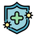 Probiotics shield icon color outline vector Royalty Free Stock Photo