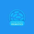 Probiotics vector icon, label