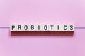 Probiotics word concept on cubes