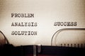 Problem analysis solution and success