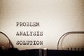 Problem analysis solution