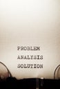 Problem analysis solution