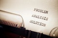 Problem analysis solution