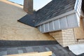 Problem Areas for House Asphalt Shingles Corner Roofing Construction Waterproofing. Repair Roofing Construction. Roof Renovation Royalty Free Stock Photo