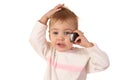 Problem baby with phone Royalty Free Stock Photo