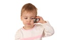 Problem baby with phone Royalty Free Stock Photo