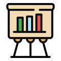 Problem chart icon color outline vector Royalty Free Stock Photo
