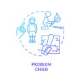 Problem child blue gradient concept icon