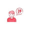 Problem child color line icon. Emotional instability.