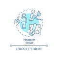 Problem child turquoise concept icon