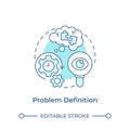 Problem definition soft blue concept icon Royalty Free Stock Photo