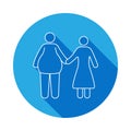 problem in the family with obesity icon with long shadow. Signs and symbols can be used for web, logo, mobile app, UI, UX