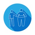 problem in the family with obesity icon with long shadow. Signs and symbols can be used for web, logo, mobile app, UI, UX