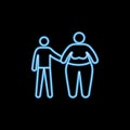 problem in the family with obesity icon in neon style. One of Fast food collection icon can be used for UI, UX