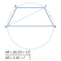 The problem of finding a diagonal, and Boko sides of an isosceles trapezoid-01 Royalty Free Stock Photo