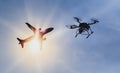 Problem flying a drone illegally near airport Royalty Free Stock Photo