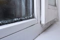 The problem of freezing of plastic Windows in the winter time, the front and background blurred with the bokeh effect