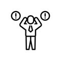 Black line icon for Problem, issue and trouble Royalty Free Stock Photo