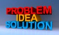 Problem idea solution on blue Royalty Free Stock Photo
