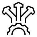 Problem many options solution icon outline vector. Making decision process Royalty Free Stock Photo