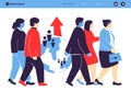 The problem of overpopulation - colorful flat design style illustration