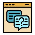 Problem questions icon color outline vector