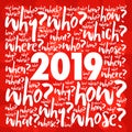 2019 problem questions word cloud collage