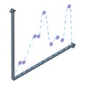 Problem regression chart icon, isometric style Royalty Free Stock Photo