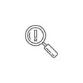 Problem search vector icon symbol find error isolated on white background