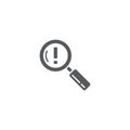Problem search vector icon symbol find error isolated on white background