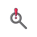 Problem search vector icon symbol find error isolated on white background