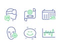 Problem skin, Augmented reality and Smile chat icons set. Vector