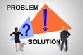 Problem and solution concept watched by business people Royalty Free Stock Photo