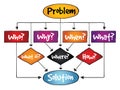 Problem Solution flow chart with basic questions
