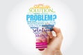 Problem and solution light bulb word cloud collage, business concept background Royalty Free Stock Photo