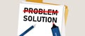 Problem solution searching solutions by solving problems concept.