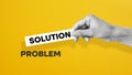 Problem solution is shown using the text. Problem - Analysis - Idea - Solution Royalty Free Stock Photo