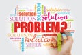 Problem and solution word cloud collage